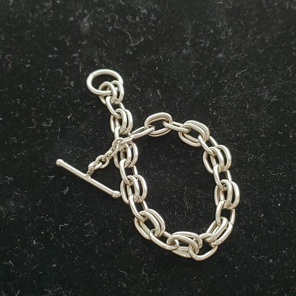 Sterling Double Link Bracelet ITALY - Picture 7 of 16